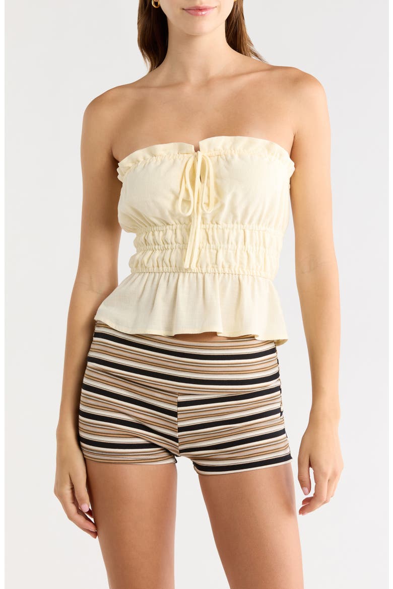 Paige Smocked Crop Top, Main, color, VANILLA