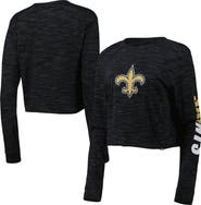 New Era Women's New Era Black New Orleans Saints Crop Long Sleeve T-Shirt