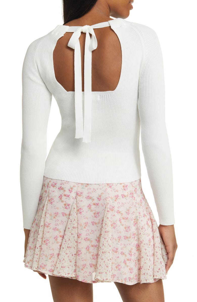 All in Favor Open Back Rib Sweater, Alternate, color,