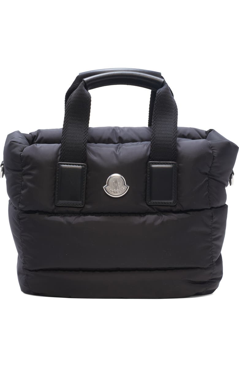 Moncler Mini Caradoc Quilted Tote Bag, Main, color, Black