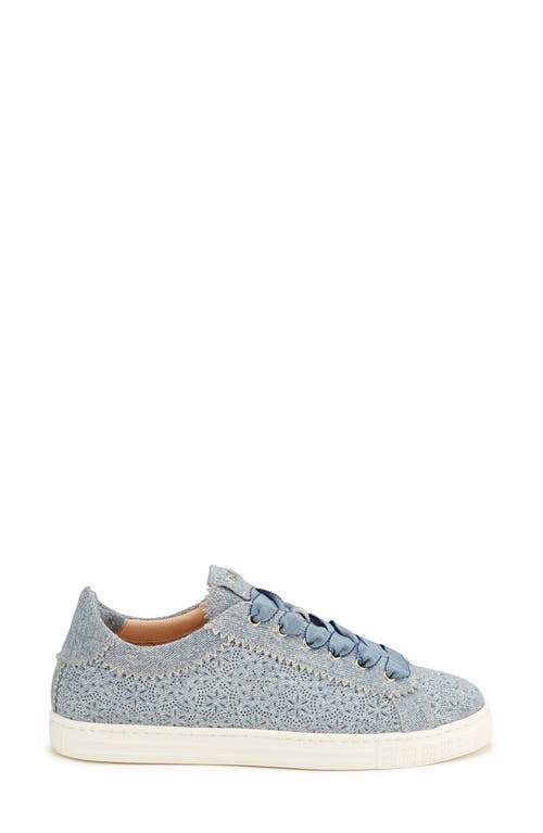 Agl Attilio Giusti Leombruni Women's Suzie Denim Print Lace Up Low Top Sneakers In Jeans-milk