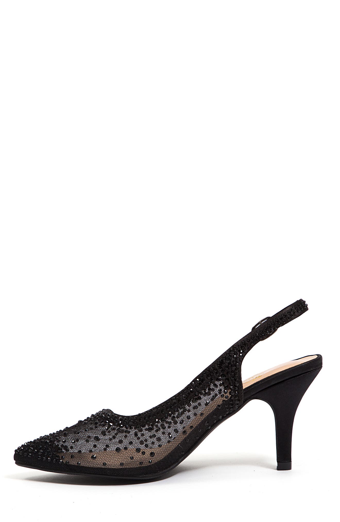 LADY COUTURE Lola Embellished Pointed Toe Slingback Pump, Alternate, color, Black