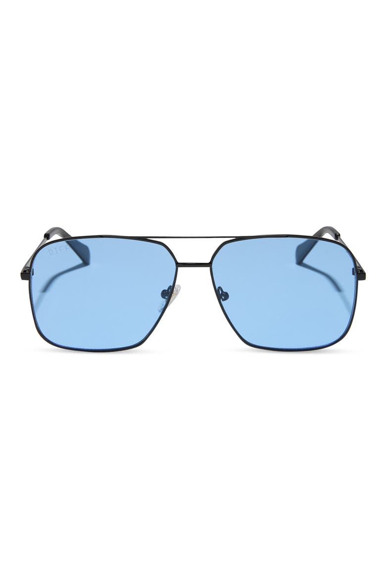 Leo Aviator Sunglasses, Main, color, BLACK BLUE
