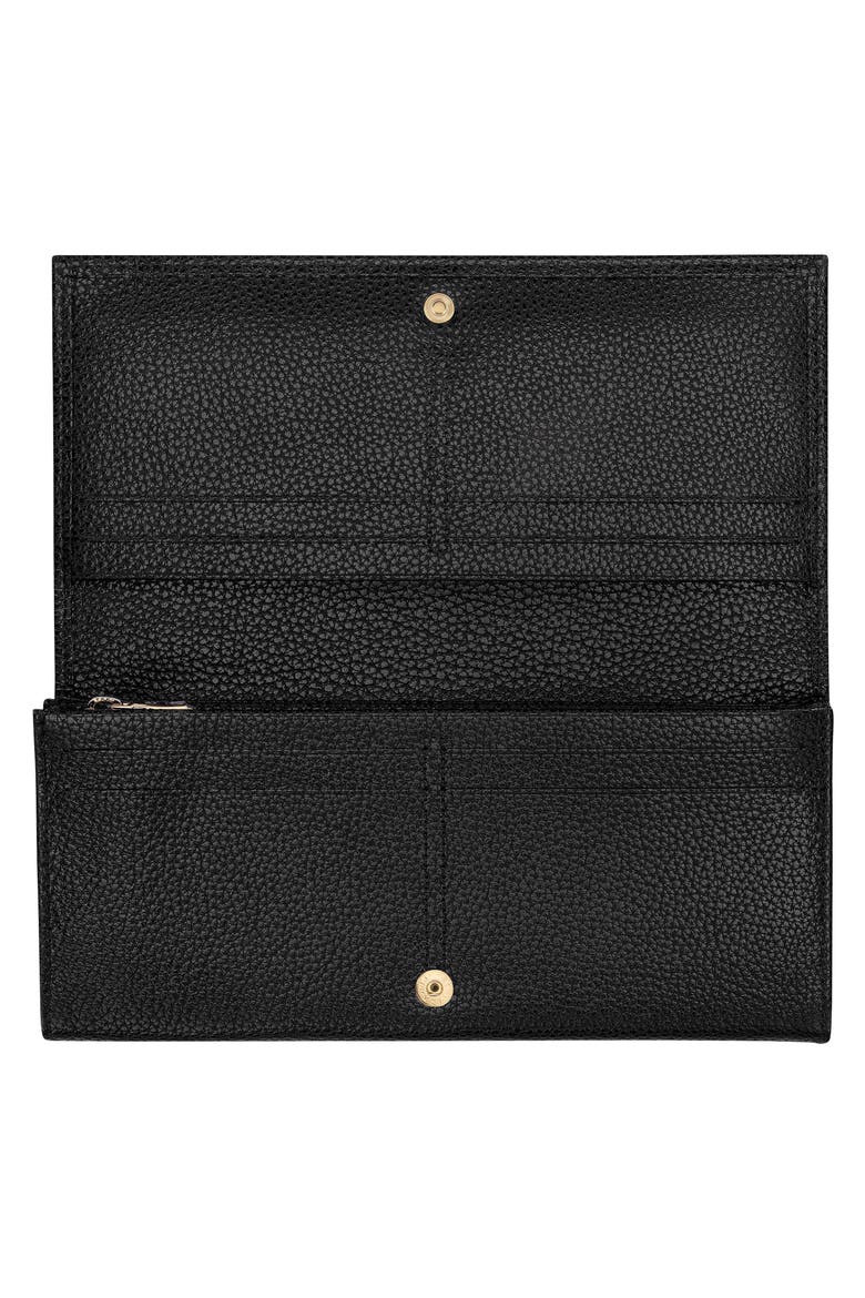 Le Foulonné Continental Leather Wallet, Alternate, color, BLACK