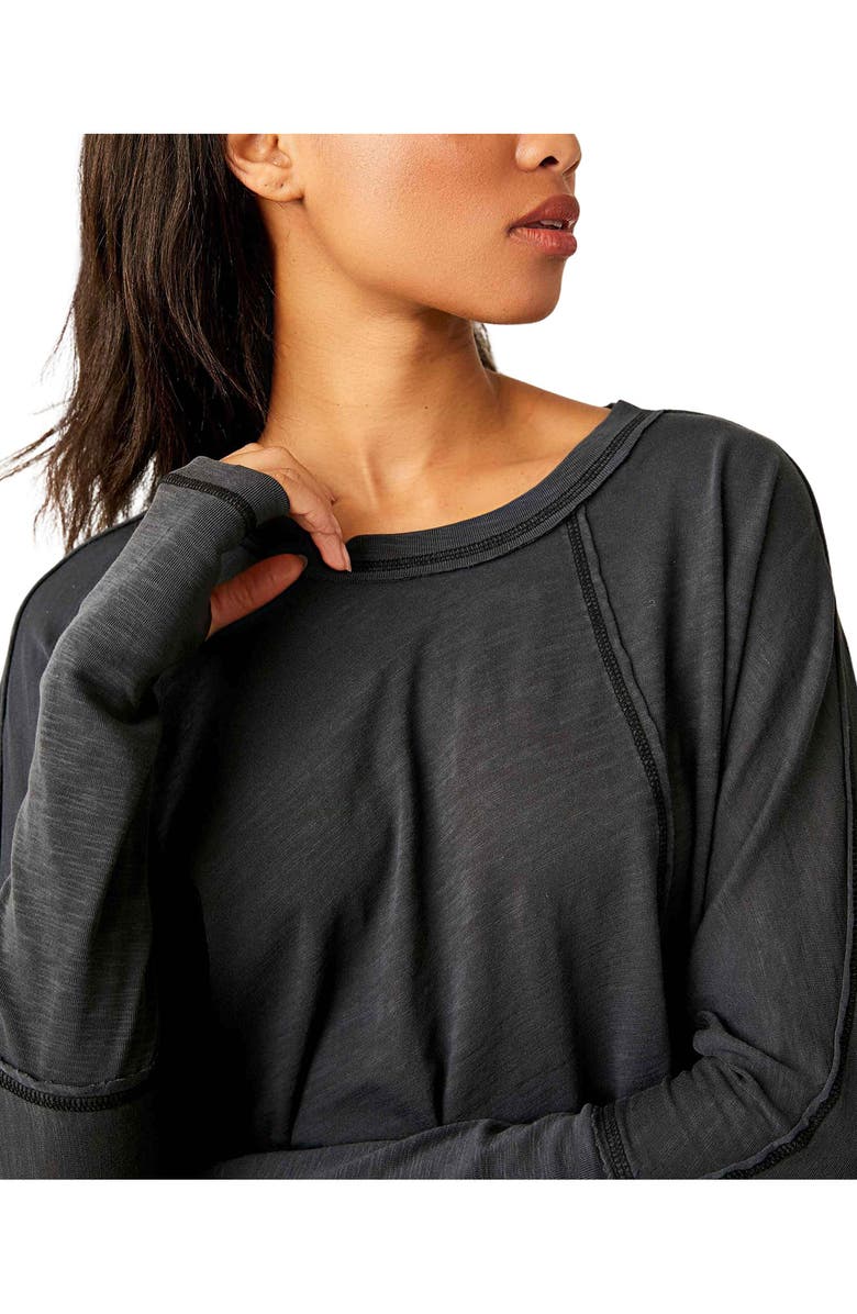 FP Movement by Free People Ten Laps Asymmetric Long Sleeve Cotton Top, Alternate, color,