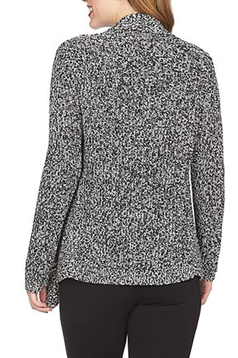 Marled Open Front Cardigan, Alternate, color, RICH BLACK