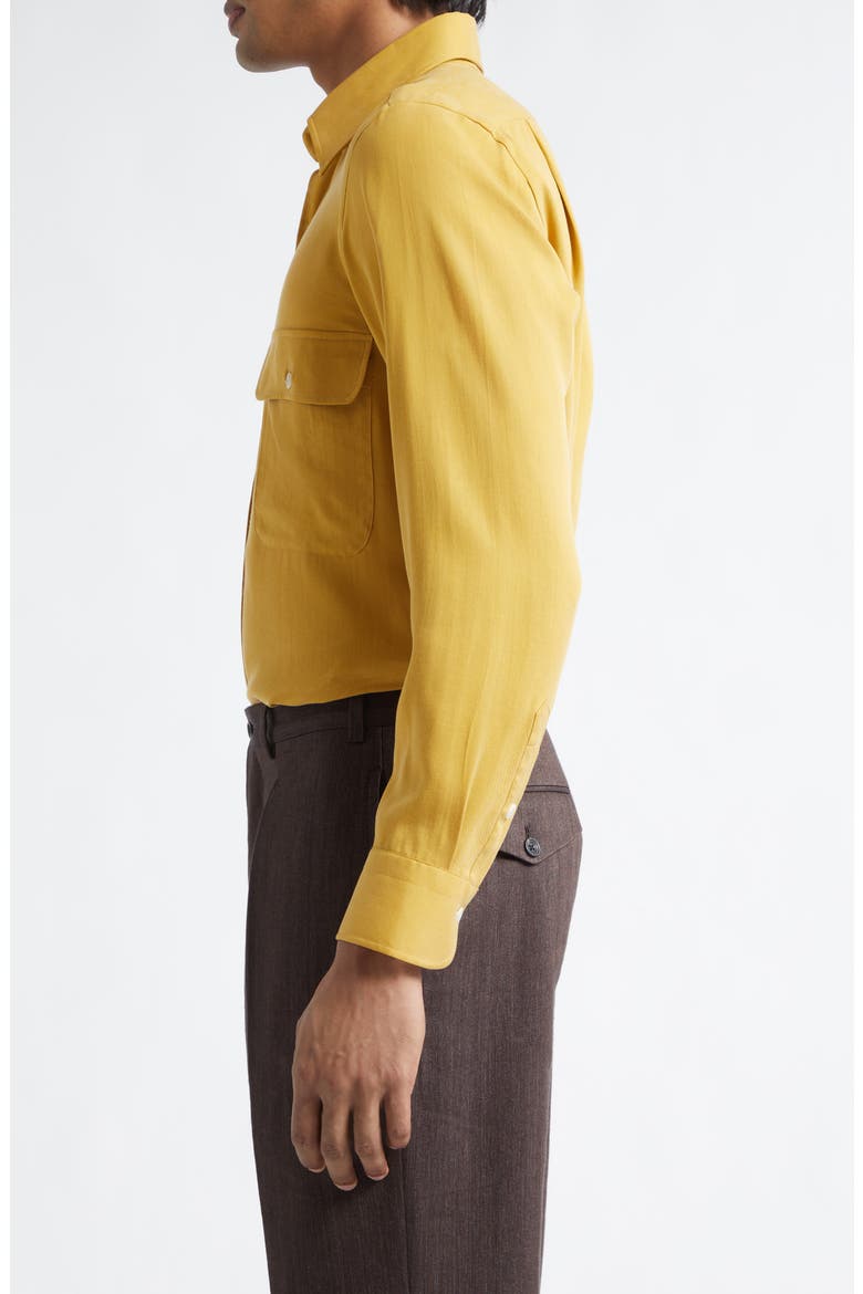 Button-Up Work Shirt, Alternate, color, MUSTARD