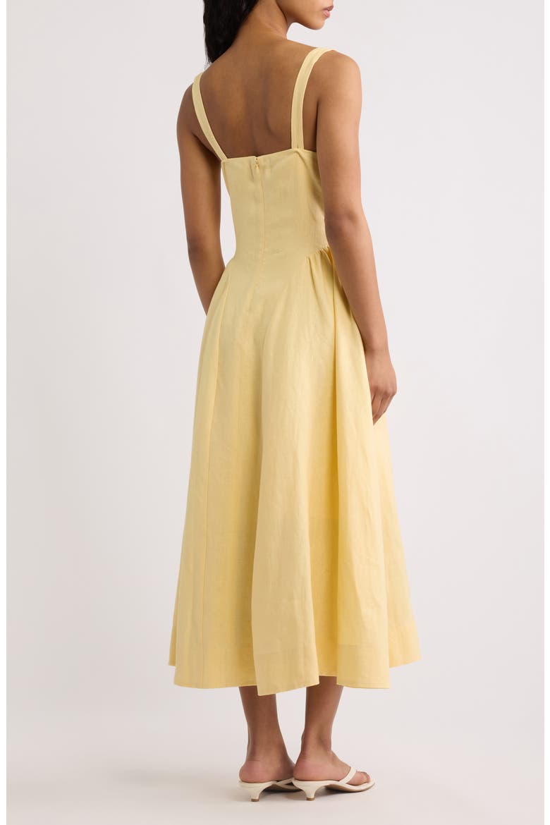 Birdie Fit & Flare Linen Midi Dress, Alternate, color, RAY OF LIGHT