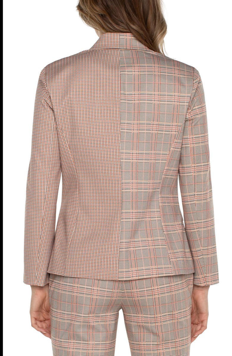 Liverpool Half N Half Plaid Double Breasted Blazer, Alternate, color, 