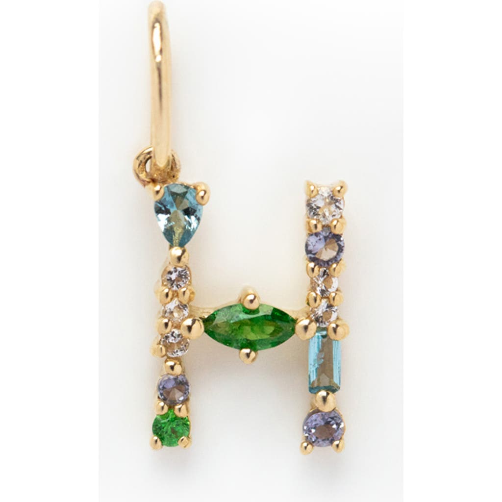 Local Eclectic Semiprecious Stone Initial Charm In Multi
