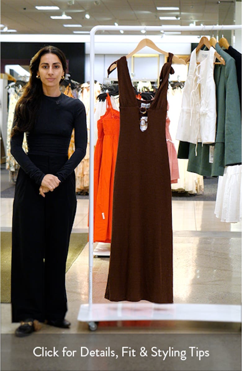 Steward Plunge Neck Maxi Dress, sales video thumbnail