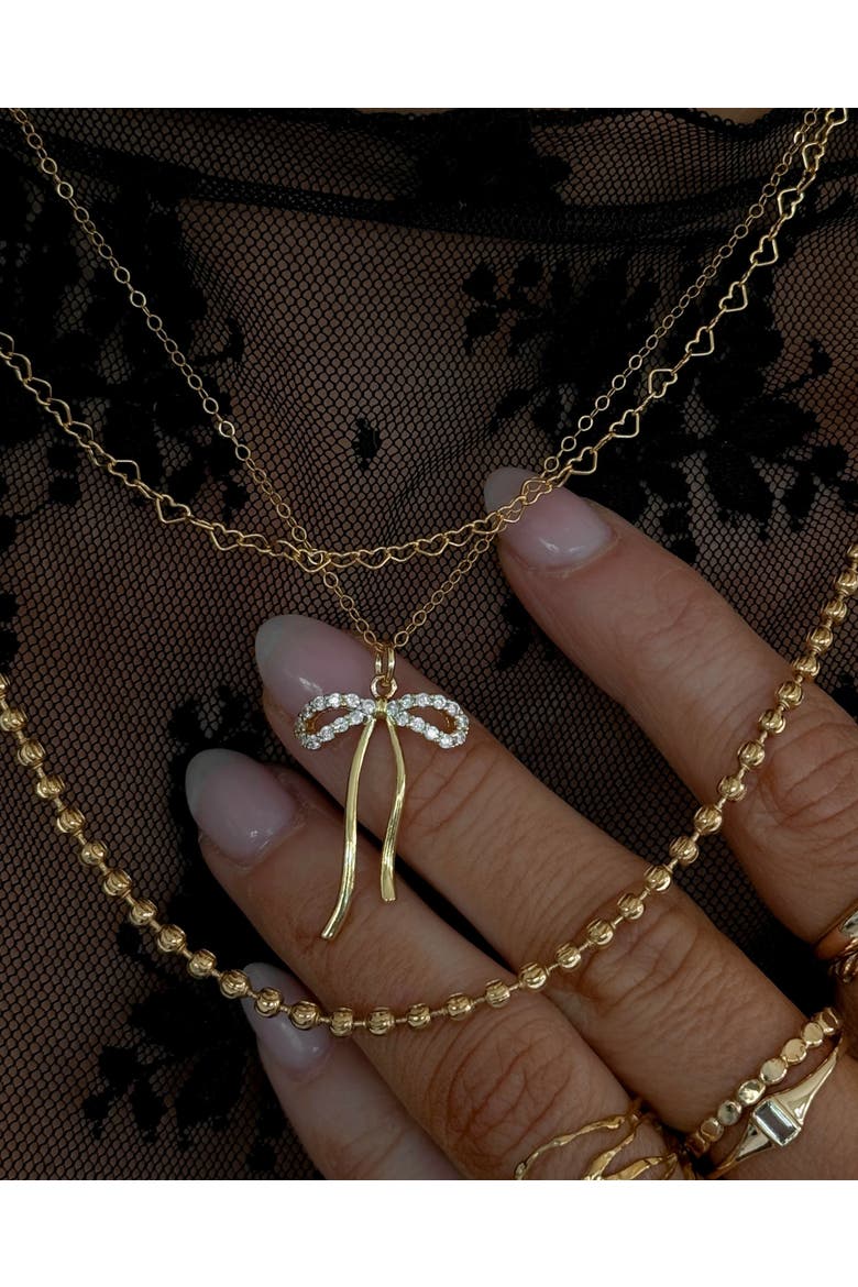Heartstring Necklace, Alternate, color, Gold