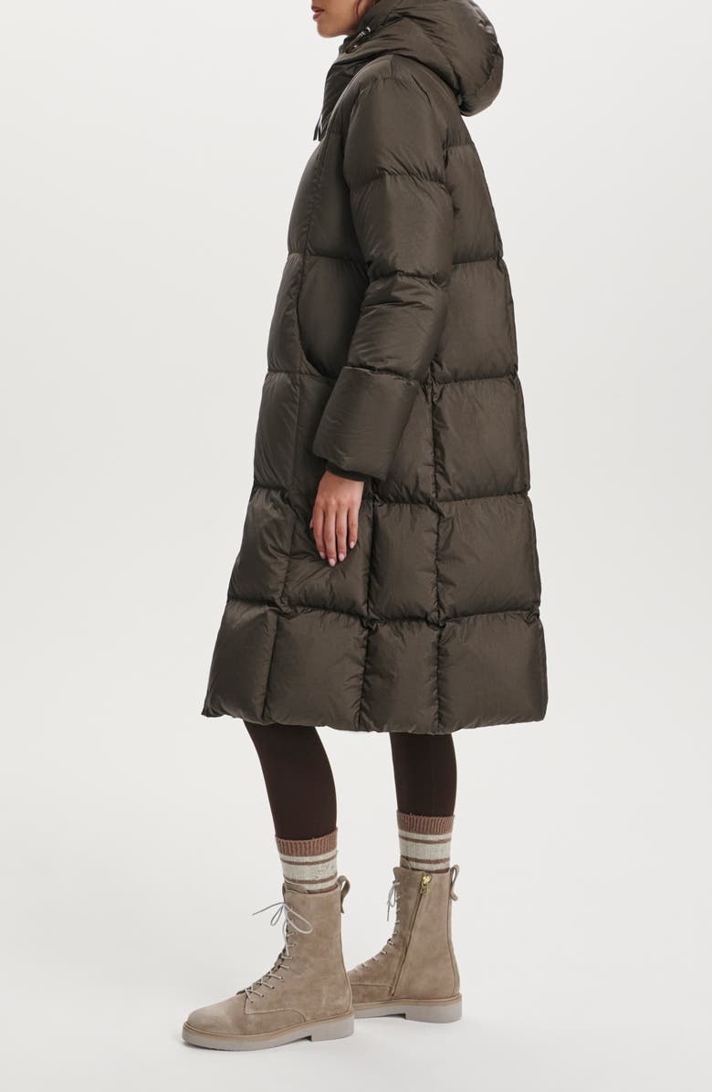 Varley Katya Long 800 Fill Power Down Puffer Jacket, Alternate, color, Dark Olive Metallic