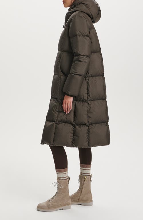 Varley Katya Long 800 Fill Power Down Puffer Jacket In Green
