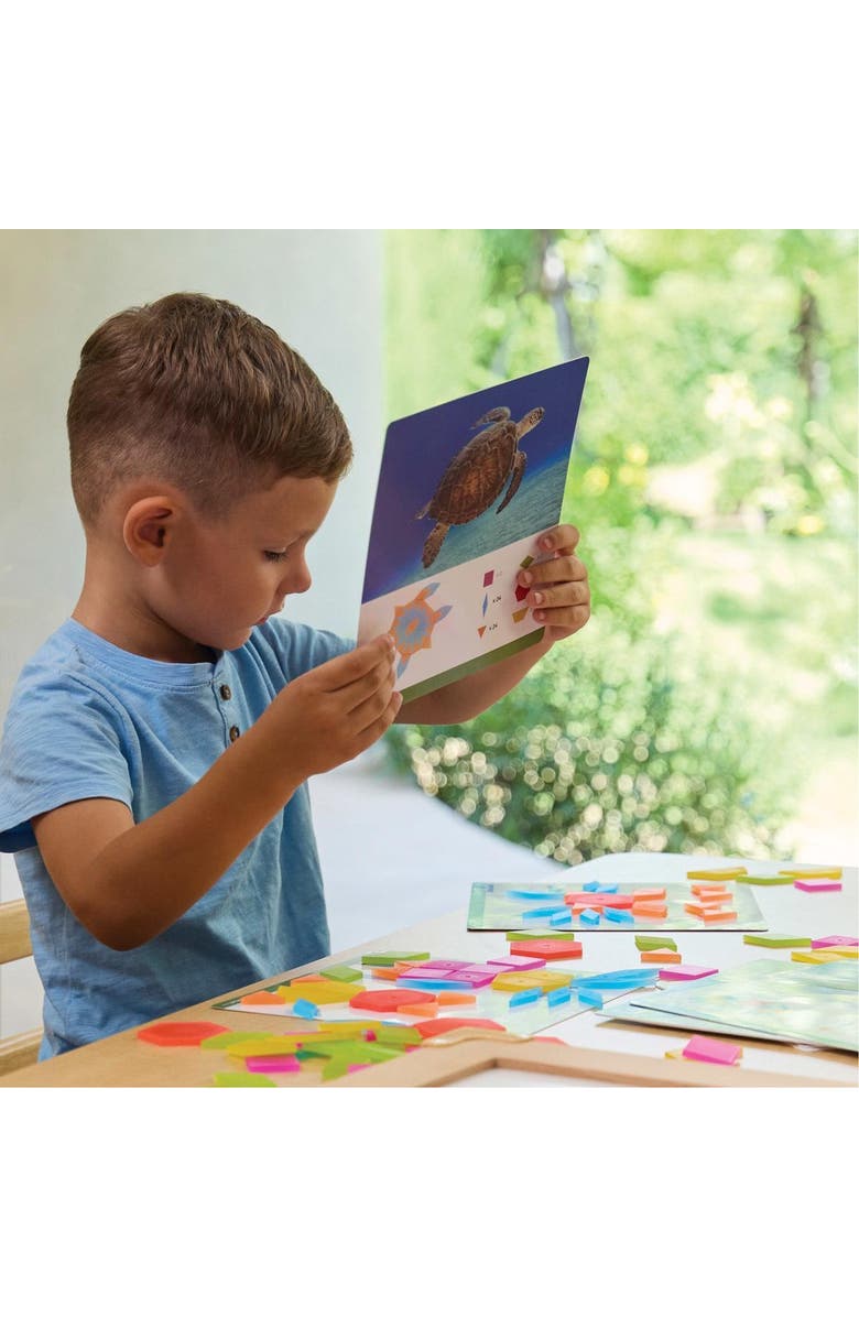 Kaplan Early Learning Company Translucent Tangram Tiles - 250 Pieces, Alternate, color, Multicolored