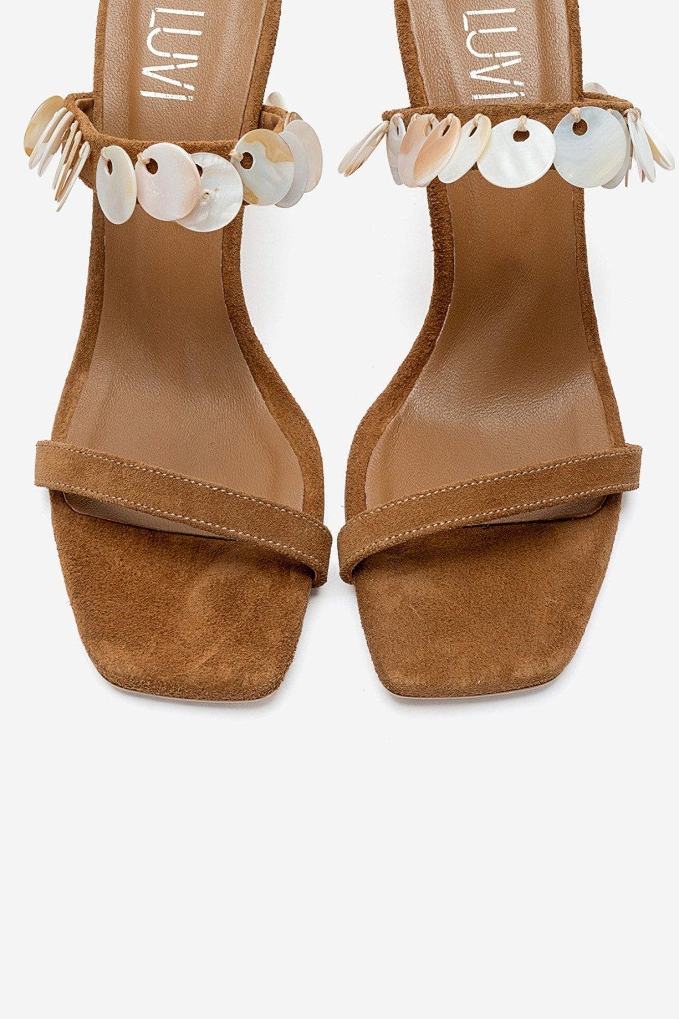 Arund Leather Stiletto Ankle Strap Sandal, Alternate, color, Cognac Suede