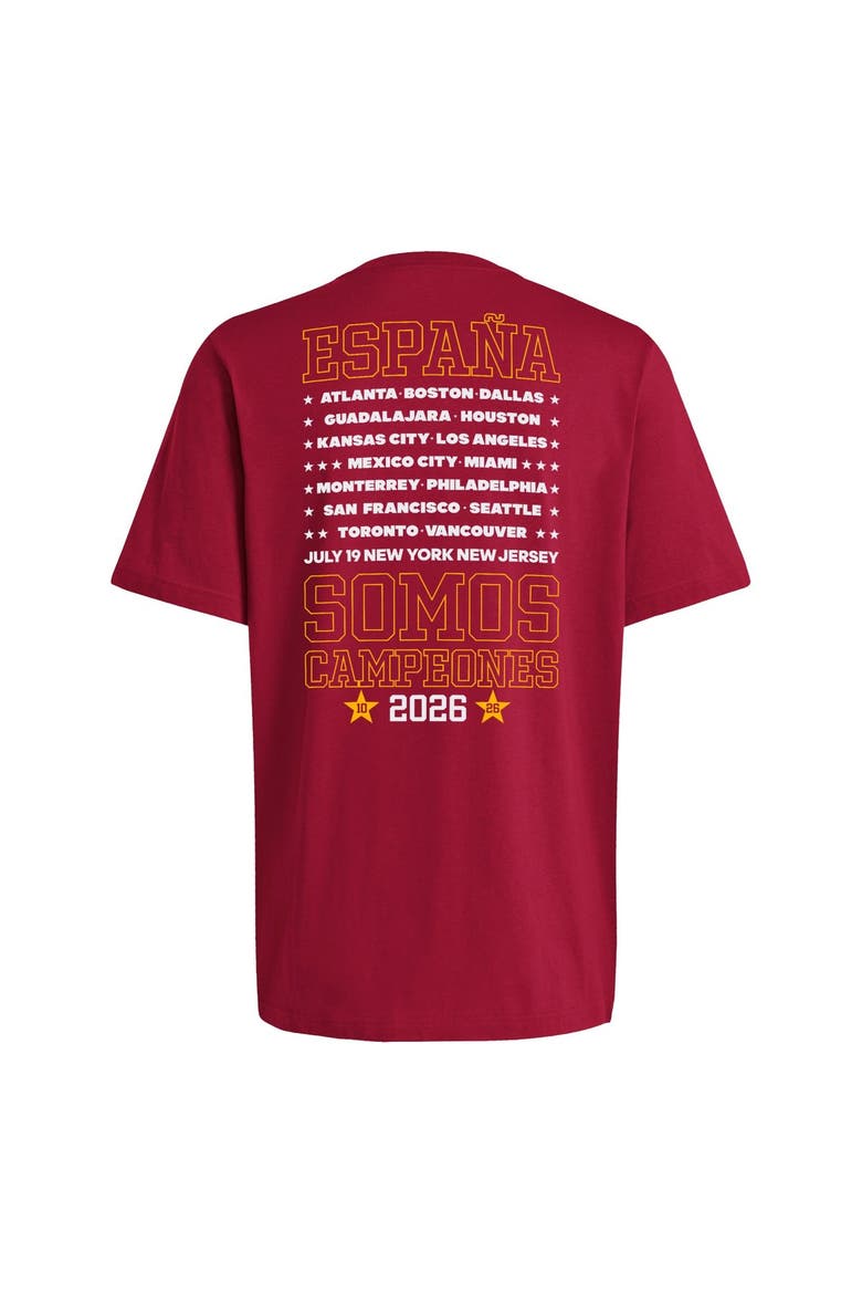 Men's adidas Red Spain National Team 2026 FIFA World Cup Champions Somos Campeones T-Shirt, Alternate, color, Red