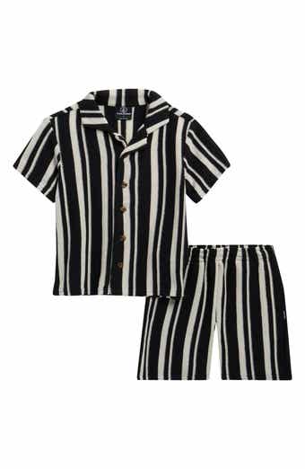 Volcom Kids' Cabana Stripe Button-Up Shirt & Shorts Set