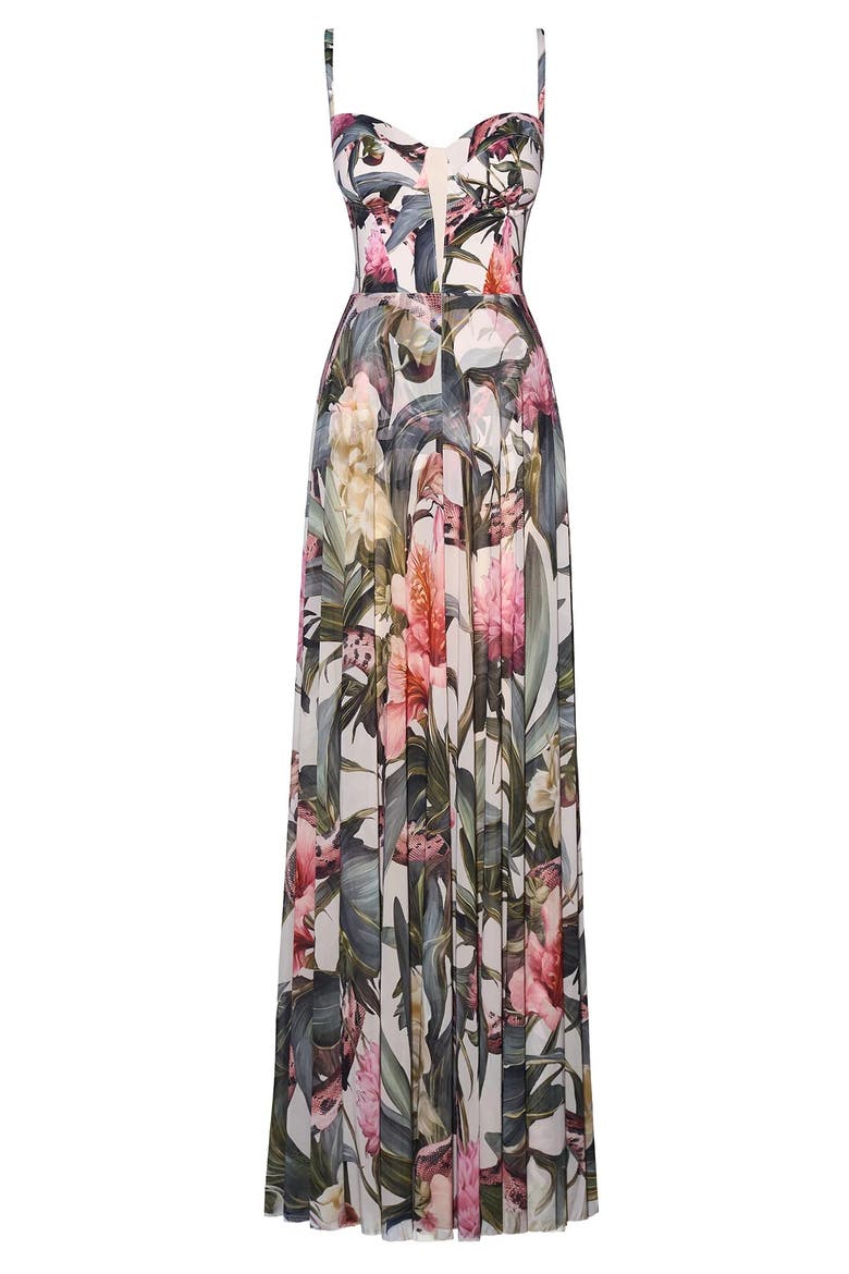 Mega Sculpting Push-Up Maxi Dress, Alternate, color, Daylight Peony