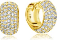 Crislu Pavé Huggie Hoop Earrings