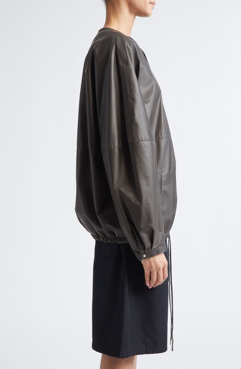 PARTOW Bond Drawstring Leather Jacket, Alternate, color, Charcoal