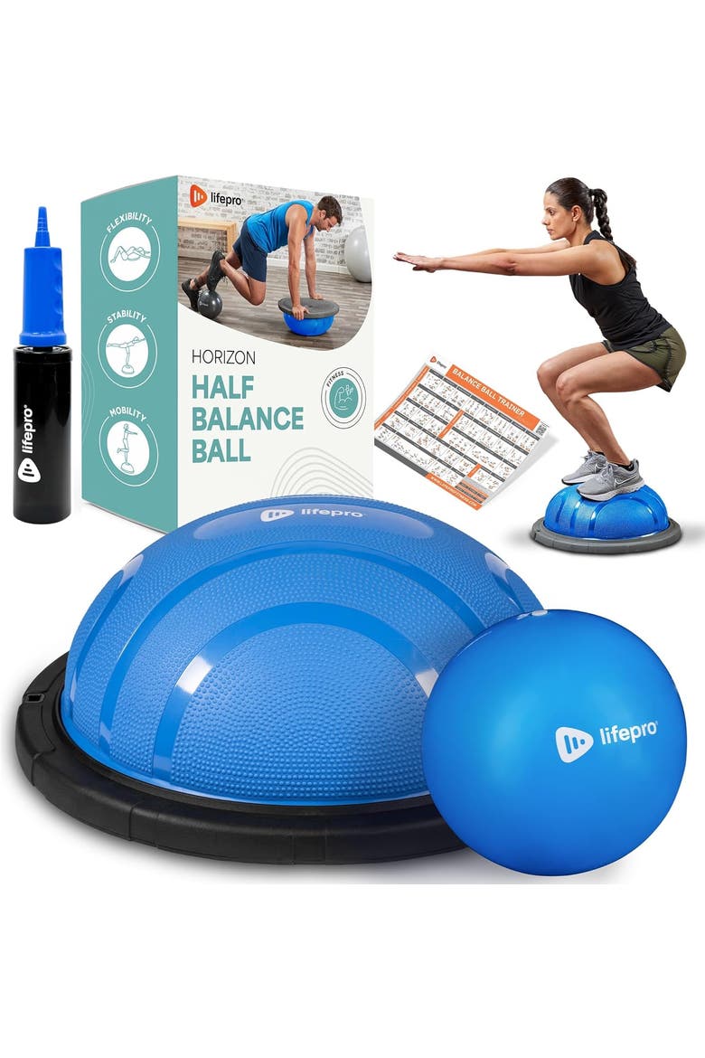 Half Ball Balance Trainer Stability Balance Ball for Exercise Core Strength, Main, color, Blue
