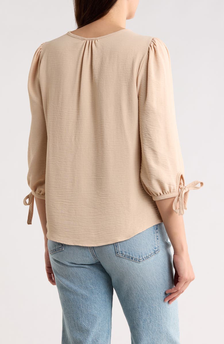 Renee C Ditsy Puff Sleeve Blouse, Alternate, color, Taupe