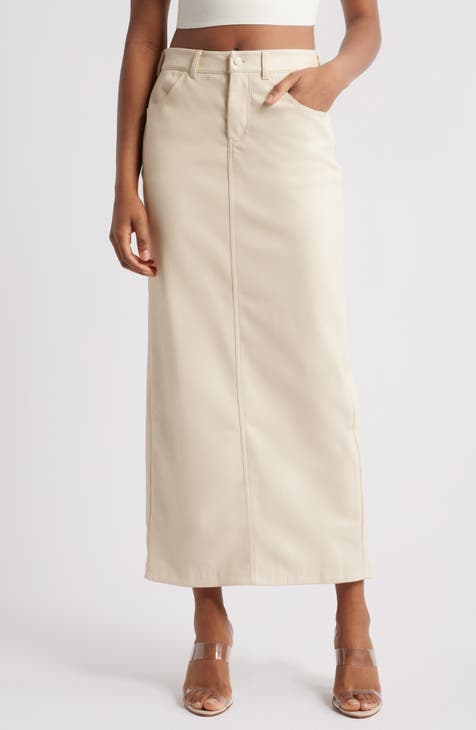 Allegra K Women's Vintage High Waist A-Line PU Leather Midi Skirt – Casual & Chic For Office Or Date