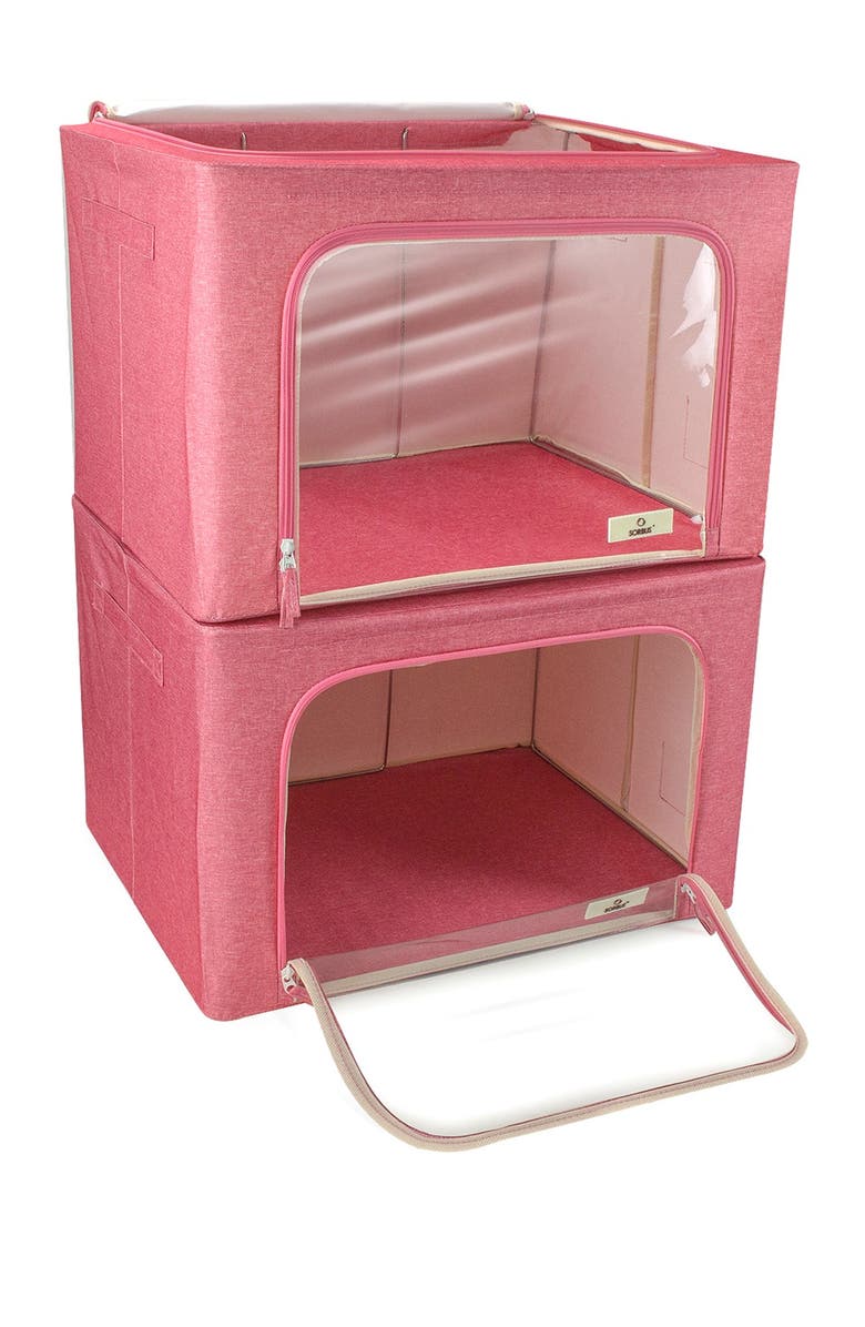 SORBUS Pink Window Storage Box - Pack of 2, Alternate, color,