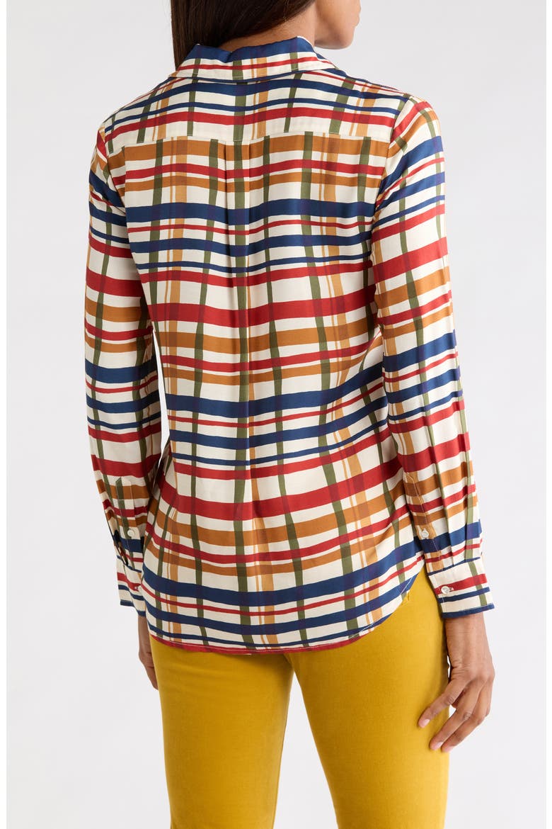 Plaid Button-Up Shirt, Alternate, color, OFF WHITE/ MULTI
