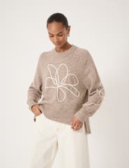 Hush Wool Blend Flower Motif Jumper
