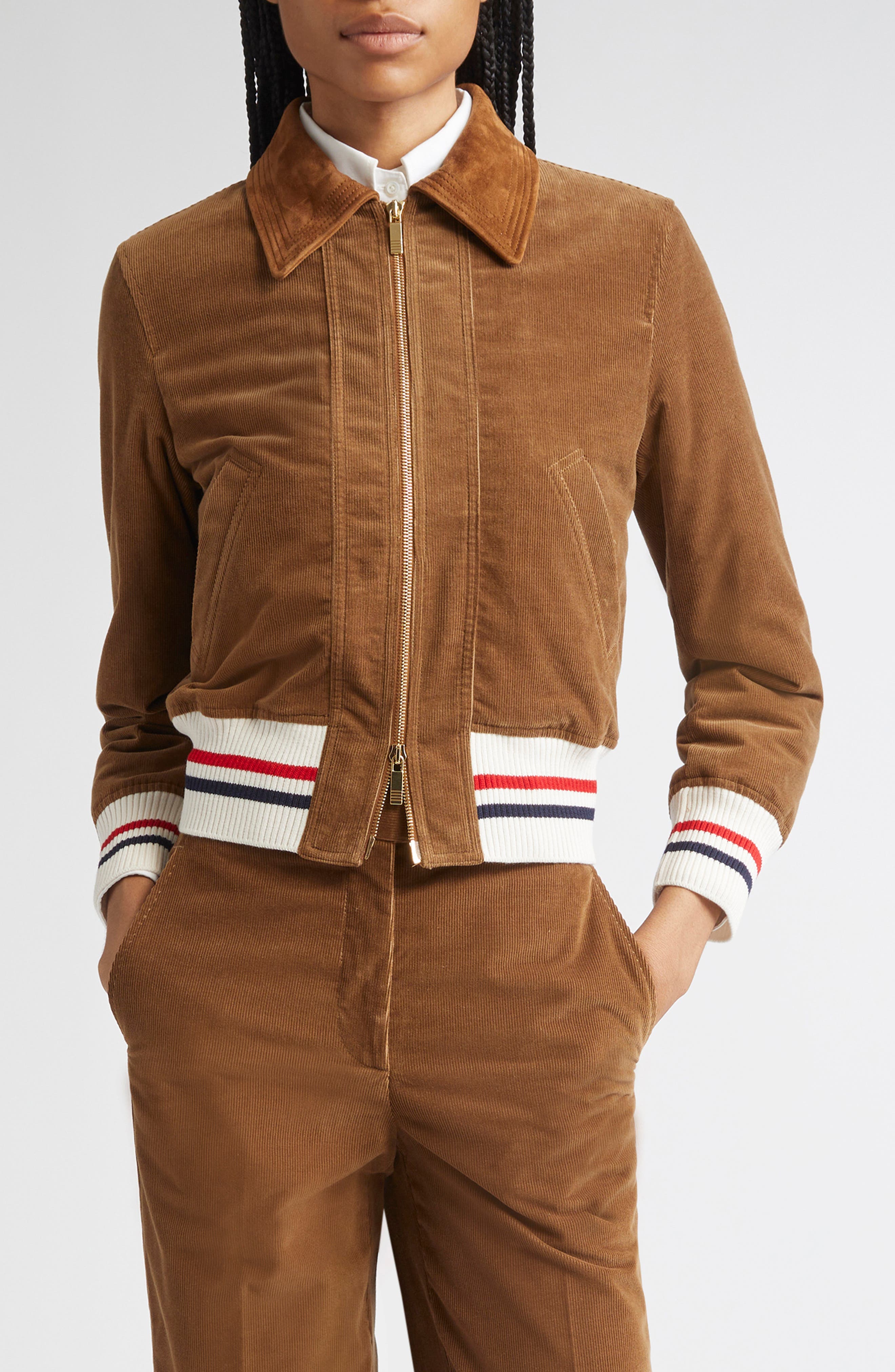 Corduroy Crop Down Bomber Jacket