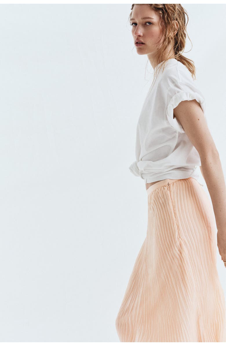 H&M Plissé Handkerchief Skirt, Alternate, color, Light Pink