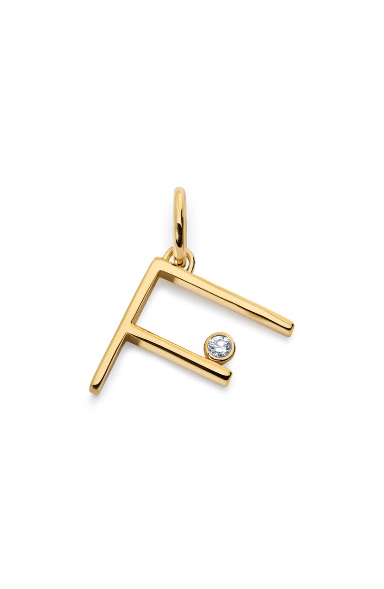 Monica Vinader Lab Grown Diamond Initial Pendant, Main, color, 18K Gold Vermeil/ Diamond F