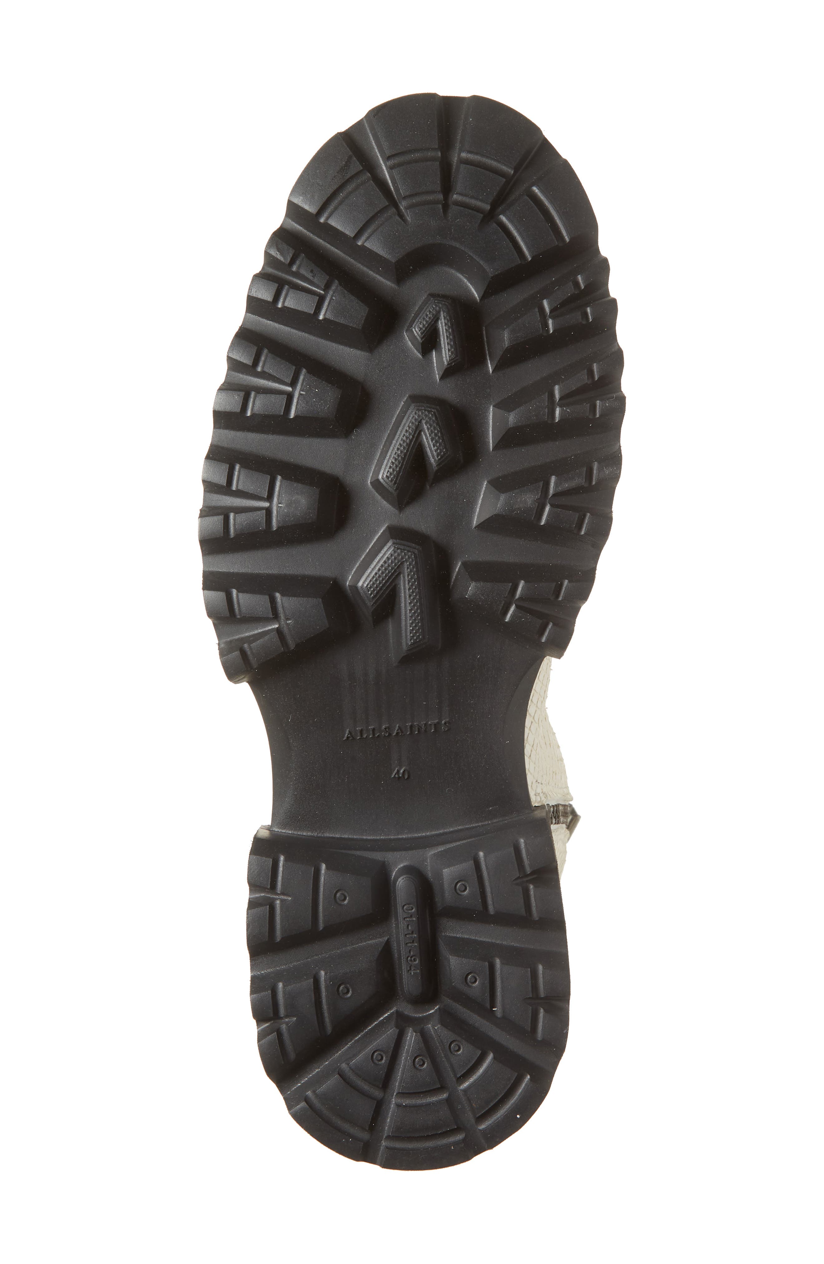 AllSaints Maren Snakeskin Embossed Leather Boot, Alternate, color, White