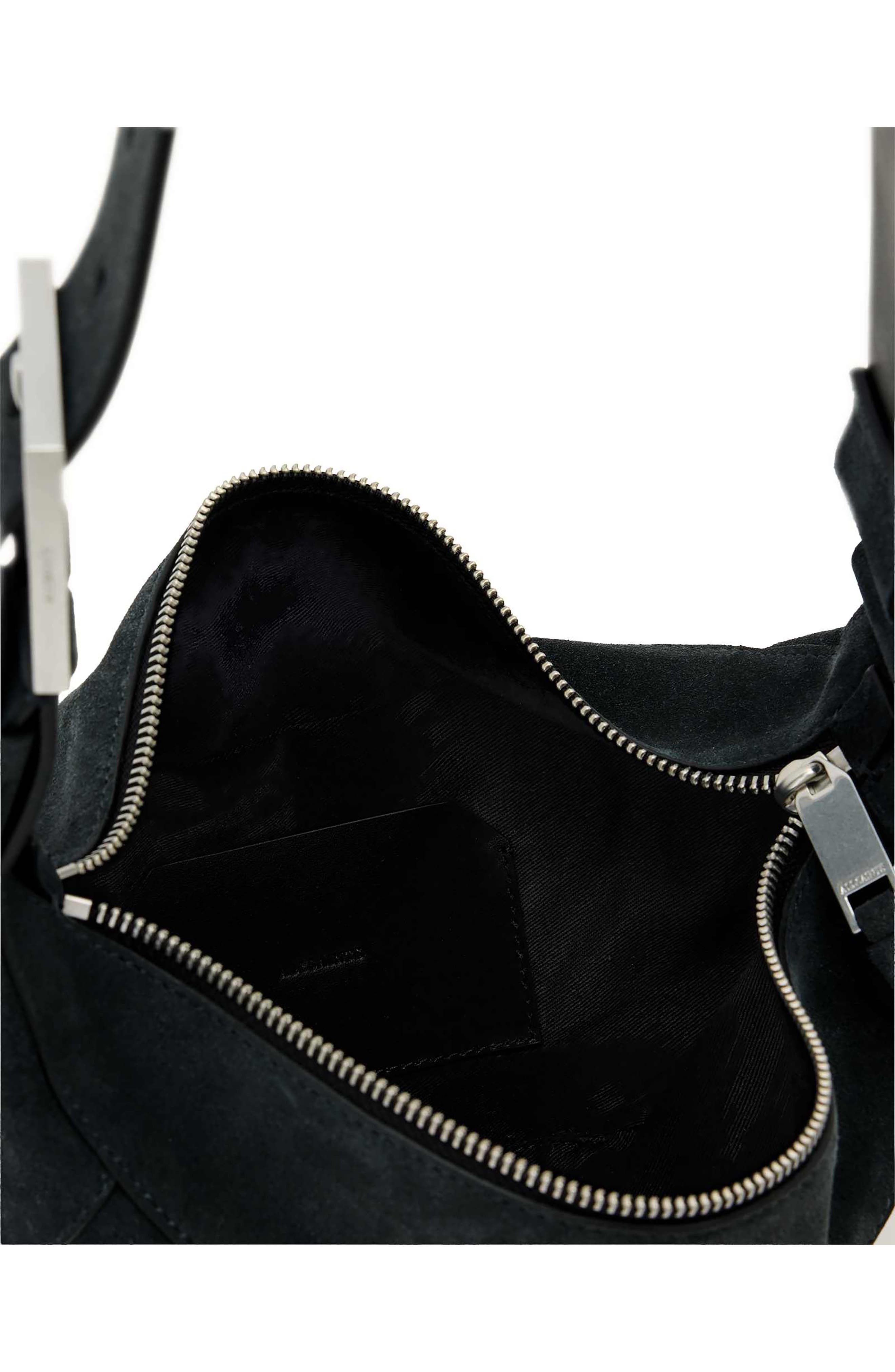 AllSaints Luna Suede Crossbody Bag, Alternate, color, Ink Blue