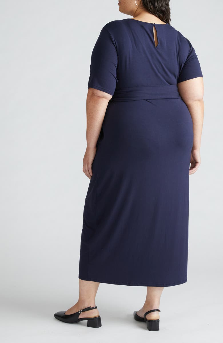 Universal Standard Delilah Tie Waist Midi Dress, Alternate, color, Midnight