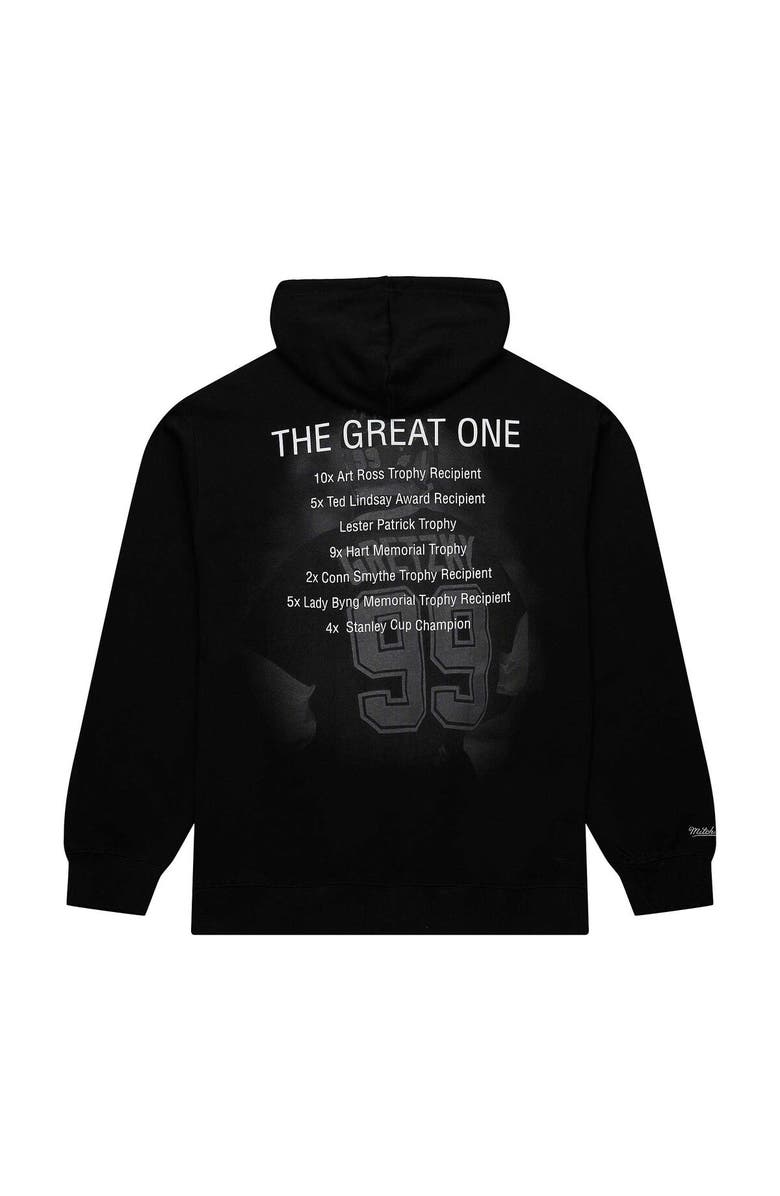 Mitchell & Ness Men's Mitchell & Ness Wayne Gretzky Black Los Angeles Kings Premium Name & Number Fleece Pullover Sweatshirt, Alternate, color, Black