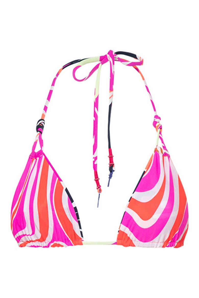 Jungle Reef Nyla Reversible Triangle Bikini Top, Alternate, color, PINK