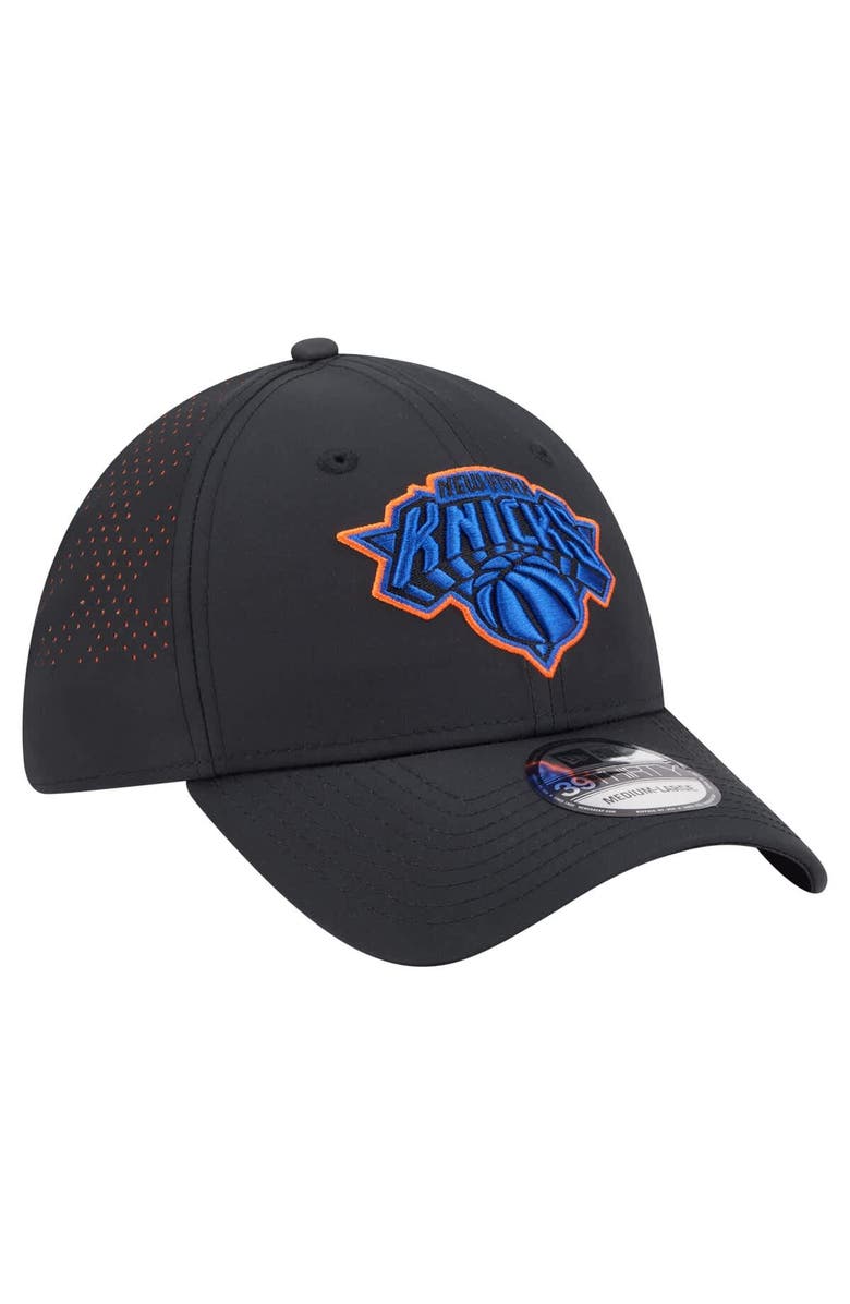New Era Men's New Era Black New York Knicks Night 39THIRTY Flex Hat, Alternate, color,