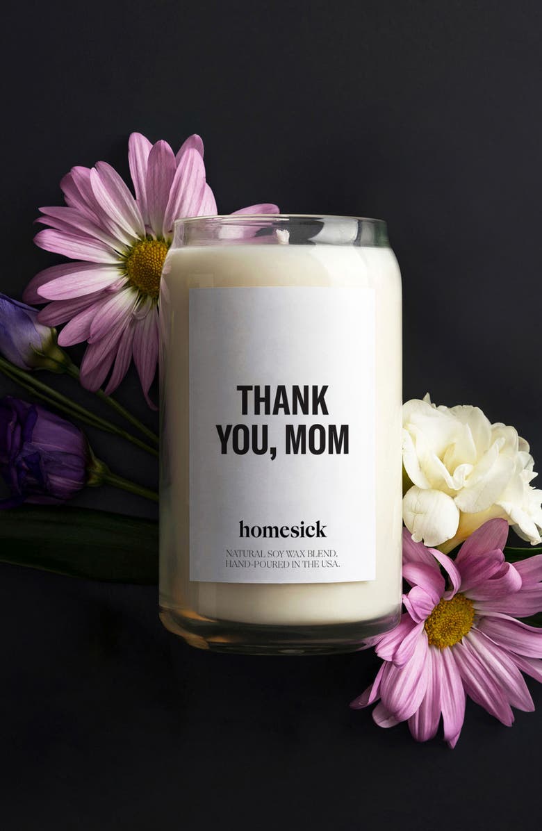 homesick Thank You, Mom Scented Candle, Alternate, color, White