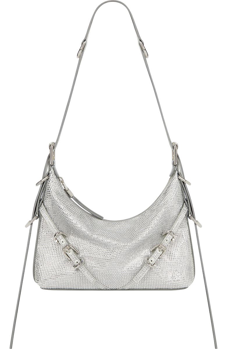 Givenchy Mini Voyou Crystal Embellished Silk Hobo, Main, color,