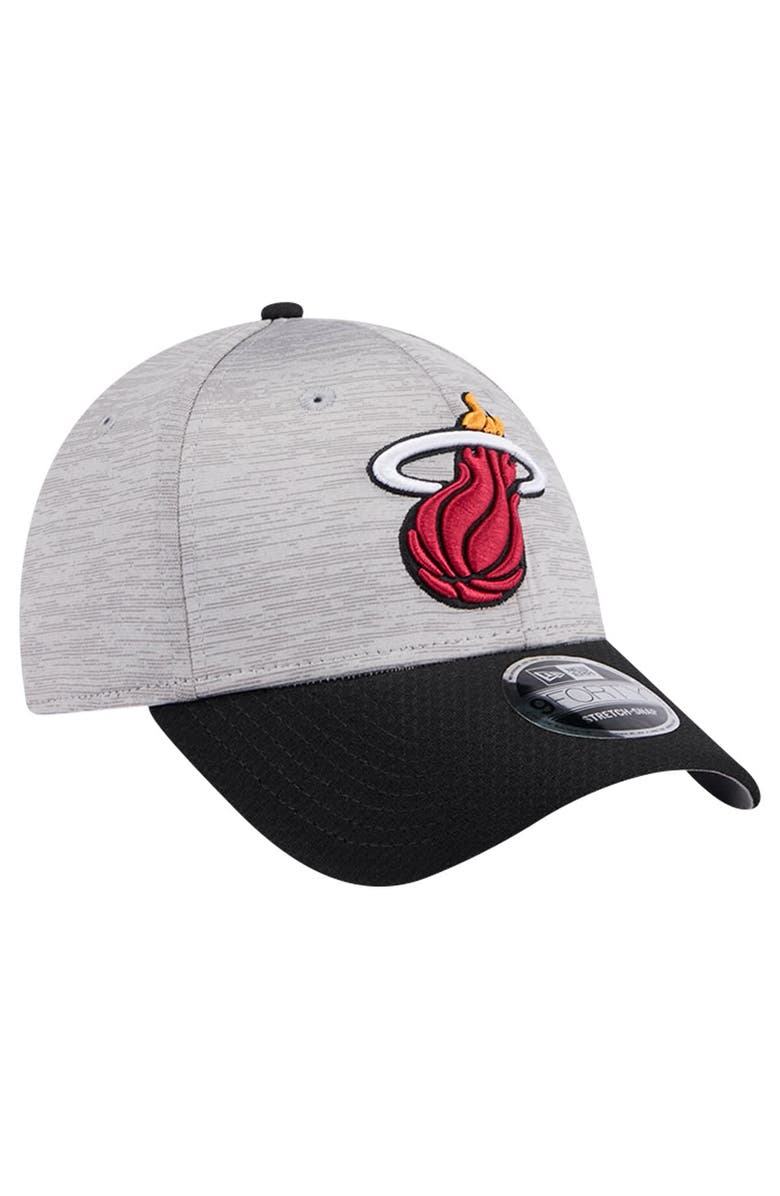 New Era Men's New Era Heather Gray/Black Miami Heat Active Digi-Tech Two-Tone 9FORTY Adjustable Hat, Alternate, color, Heather Gray