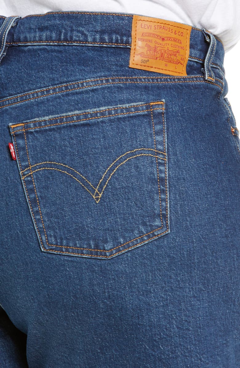 Levi's<sup>®</sup> 501<sup>™</sup> Fray Hem Denim Shorts, Alternate, color, 