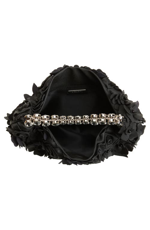 L'alingi Rose Garden Appliqué Hobo Bag In Black