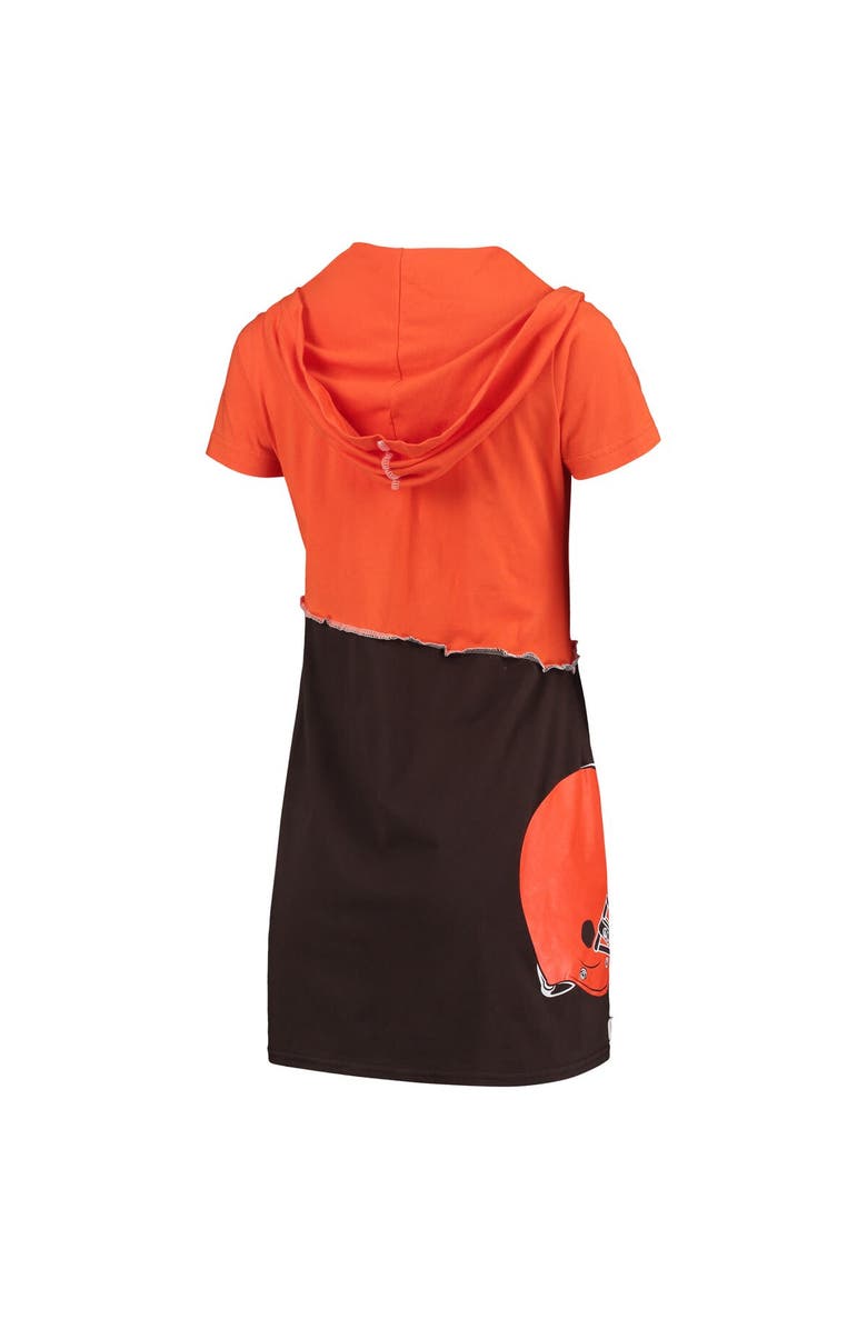 REFRIED APPAREL Women's Refried Apparel Orange/Brown Cleveland Browns Sustainable Hooded Mini Dress, Alternate, color, 