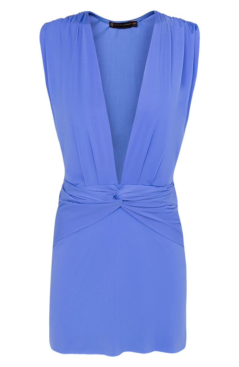 ViX Paula Hermanny Cindy Solid Cover-Up Dress, Alternate, color, Blue