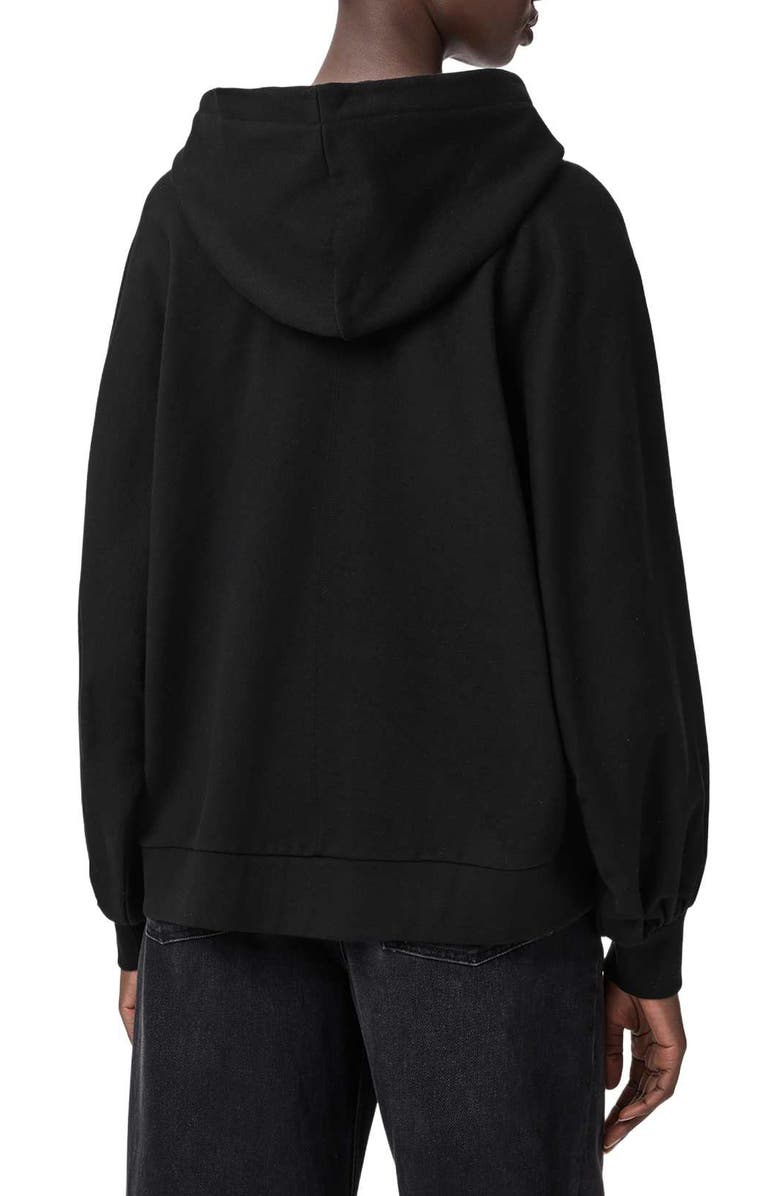 AllSaints Artia Logo Hoodie, Alternate, color, Black