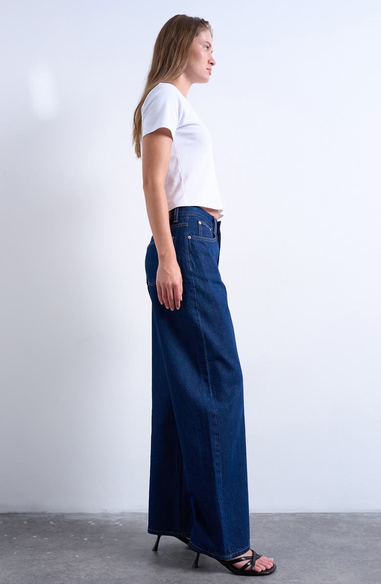 Topshop Column Mid Rise Jeans, Alternate, color, Medium Blue