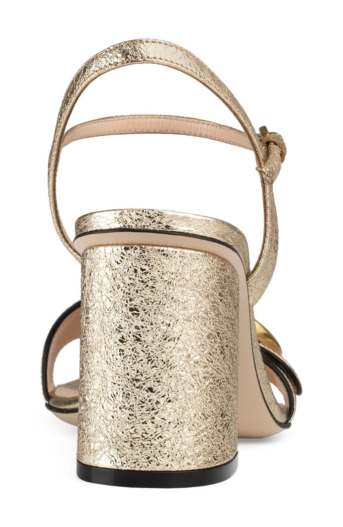GG Metallic Sandal, Alternate, color, METALLIC GOLD
